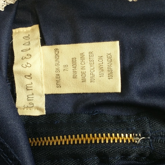 Kids size 7-8 tutu skirt navy blue and white - Picture 5 of 6